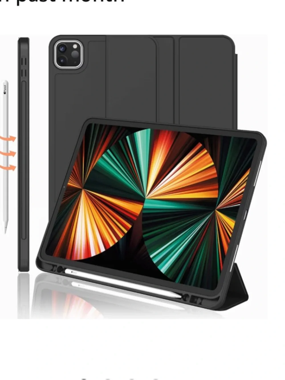 Black iPad Pro/Air Case with Apple Pencil Holder